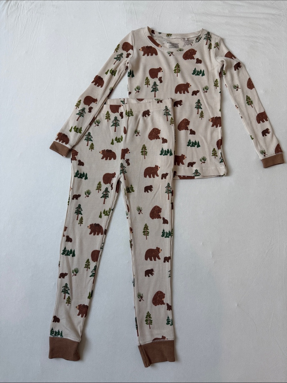 Angel Dear Waffle Knit Pajama Set 5-6 Years